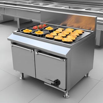 Electric Induction Griddle with Cabinet - Stainless Steel, Full Flat