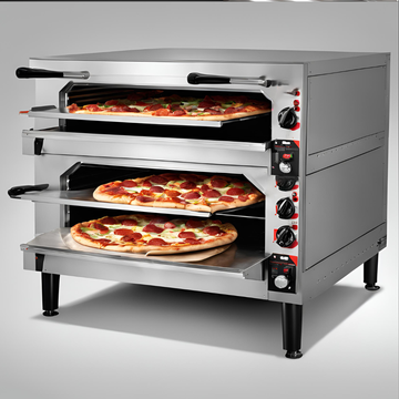 Peerless CE62BESC Twin Deck Electric Pizza Oven with Dual Control.