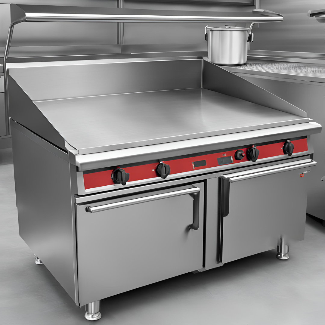 Electric Induction Griddle with Cabinet - Stainless Steel, Full Flat